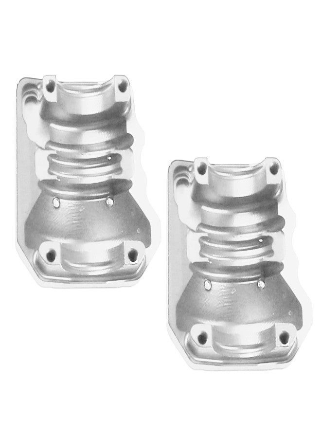 Share Goo 2Pcs ShareGoo Aluminum Alloy Front Rear Axle Differential Cover 15g Diff Cover Case Compatible with Traxxas TRX-4 1/10 RC Crawler Car (Silver) - Image 2